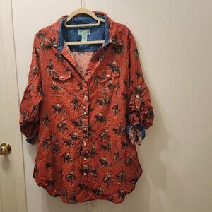 TASHA POLIZZI WOMENS FOUR CORNERS TUNIC Includes adorable pearl snaps.